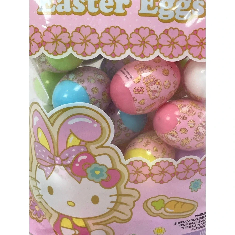 New Hello Kitty Sticker Easter‎ Eggs 30pc Pre-Filled Hunt